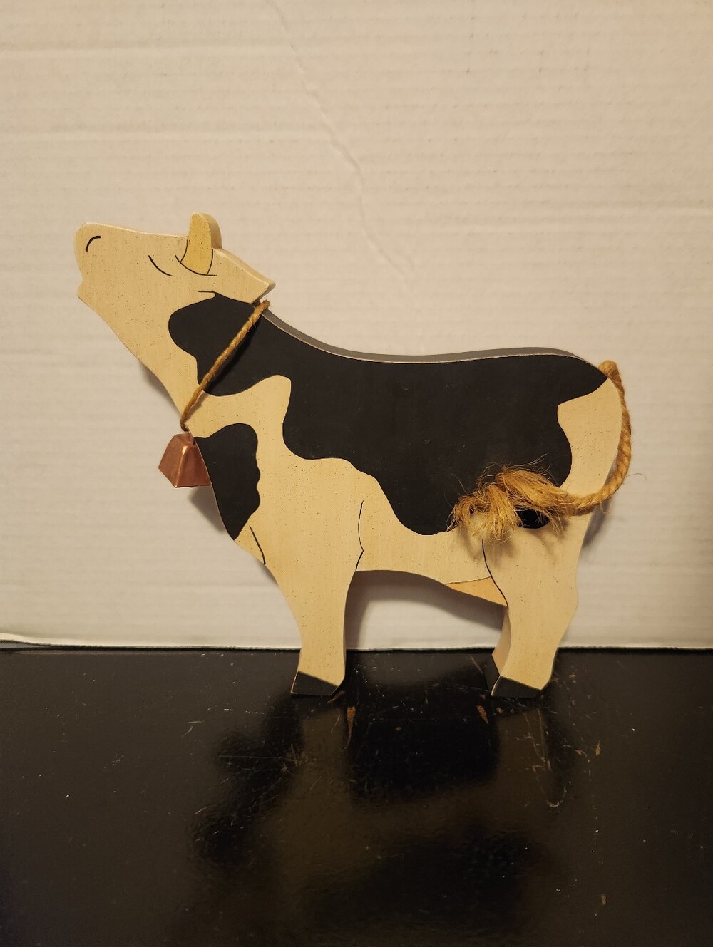 Folk Art Handmade Wood Cow Shelf Sitter/Wall Hanging Country Decor